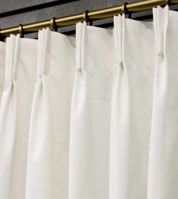 Patio Door Drapery Panel in White Cotton Twill (1 Panel)