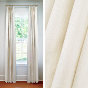 Quick Ship Drapes in White Slub Canvas (1 Pair / 2 Panels)