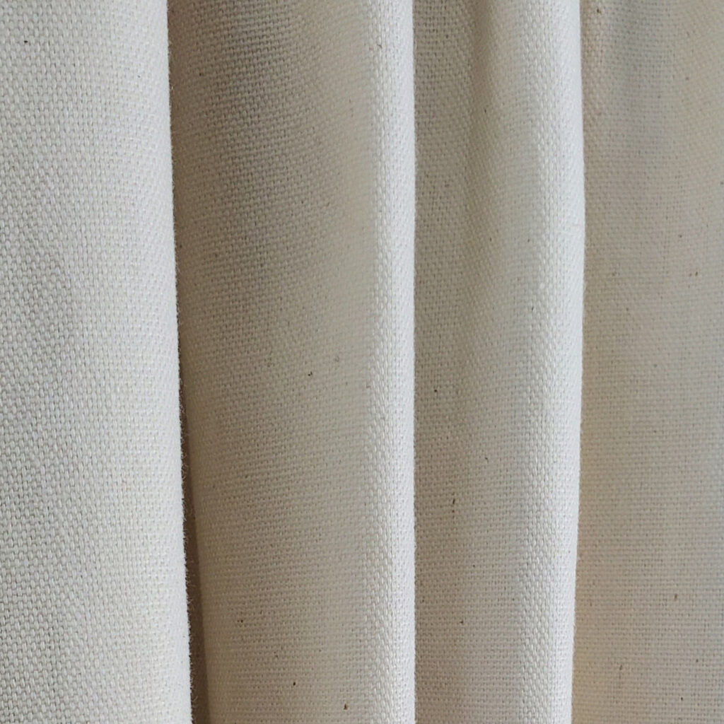 Custom Pleated Lined Drapes in Natural Cotton Duck 2 Panels