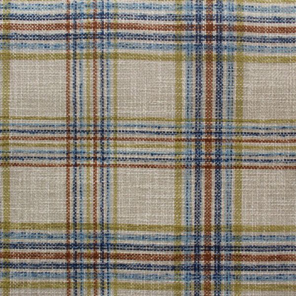 Montparnasse Ocean Blue Plaid Home Decor Fabric   WooPla 600x600 