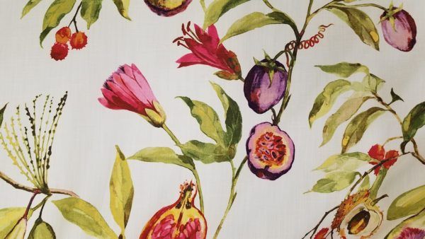 Atelier Tropic Floral Pomegranate Drapery Fabric by Richloom