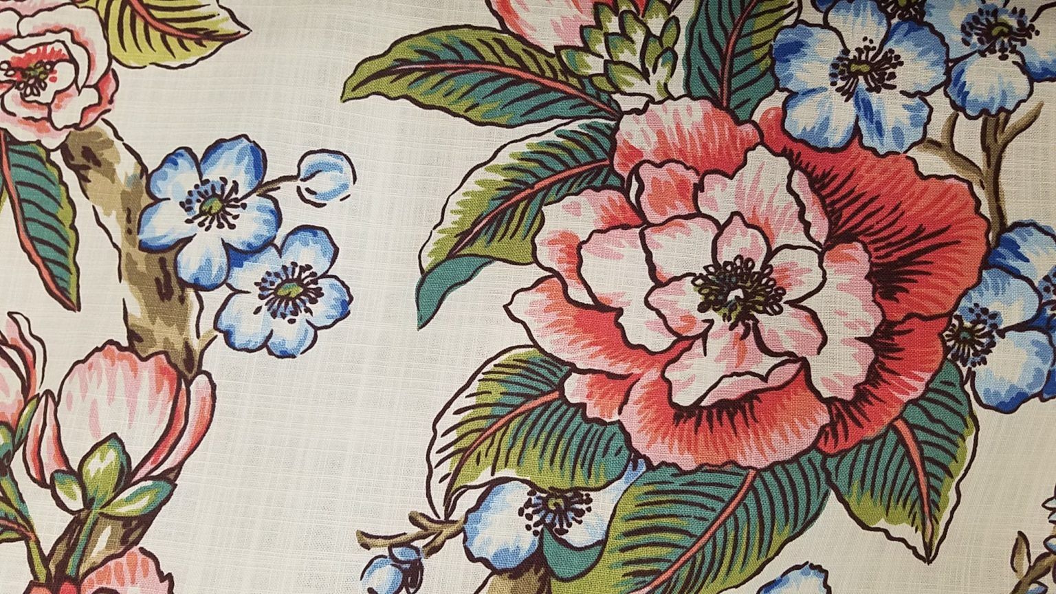 Coral Reef Floral Drapery Fabric 03974 Coral by Trend Rich Tex