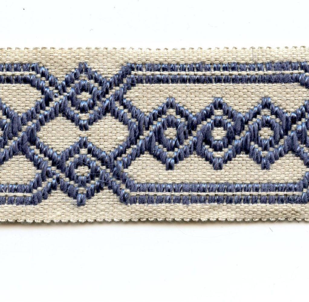 Blue Geometric 2" Decorative Border Tape Trim GY200/26 Chart Border Tape