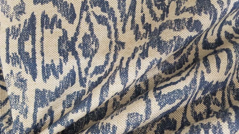 Banyan Blue Ikat Home Decor Fabric - Rich Tex