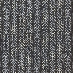 Kumo Branch Indigo Blue Floral Stripe Drapery Fabric by Waverly