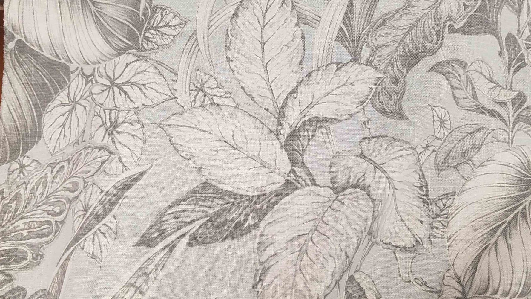 Bangan Cirrus Gray Tropical Floral Home Decor Fabric-Rich Tex