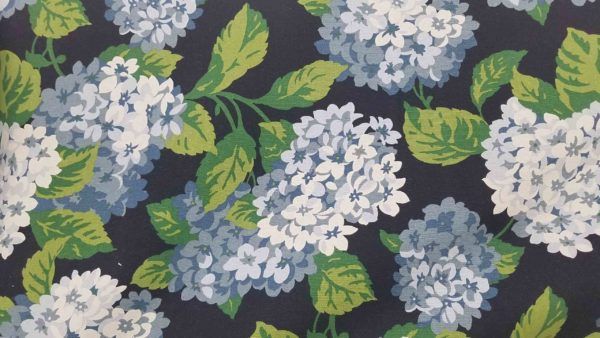 Summerland Navy Floral Hydrangea Home Decor Fabric