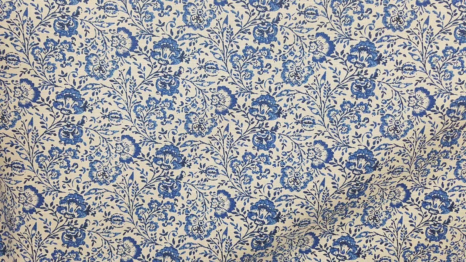 Filigree Aegean Blue Floral Drapery Fabric Rich Tex