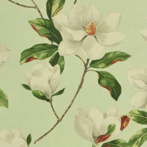 Magnolia Mint Green Home Decor Watercolor Floral Fabric