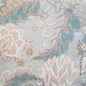 Selene Cloud Blue Floral Damask Home Decor Fabric by P Kaufmann