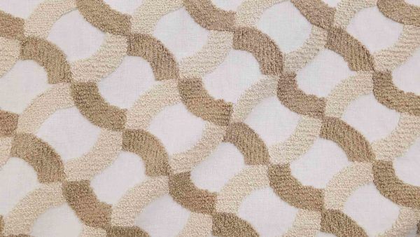 Nash Natural Embroidered Geometric Home Decor Fabric