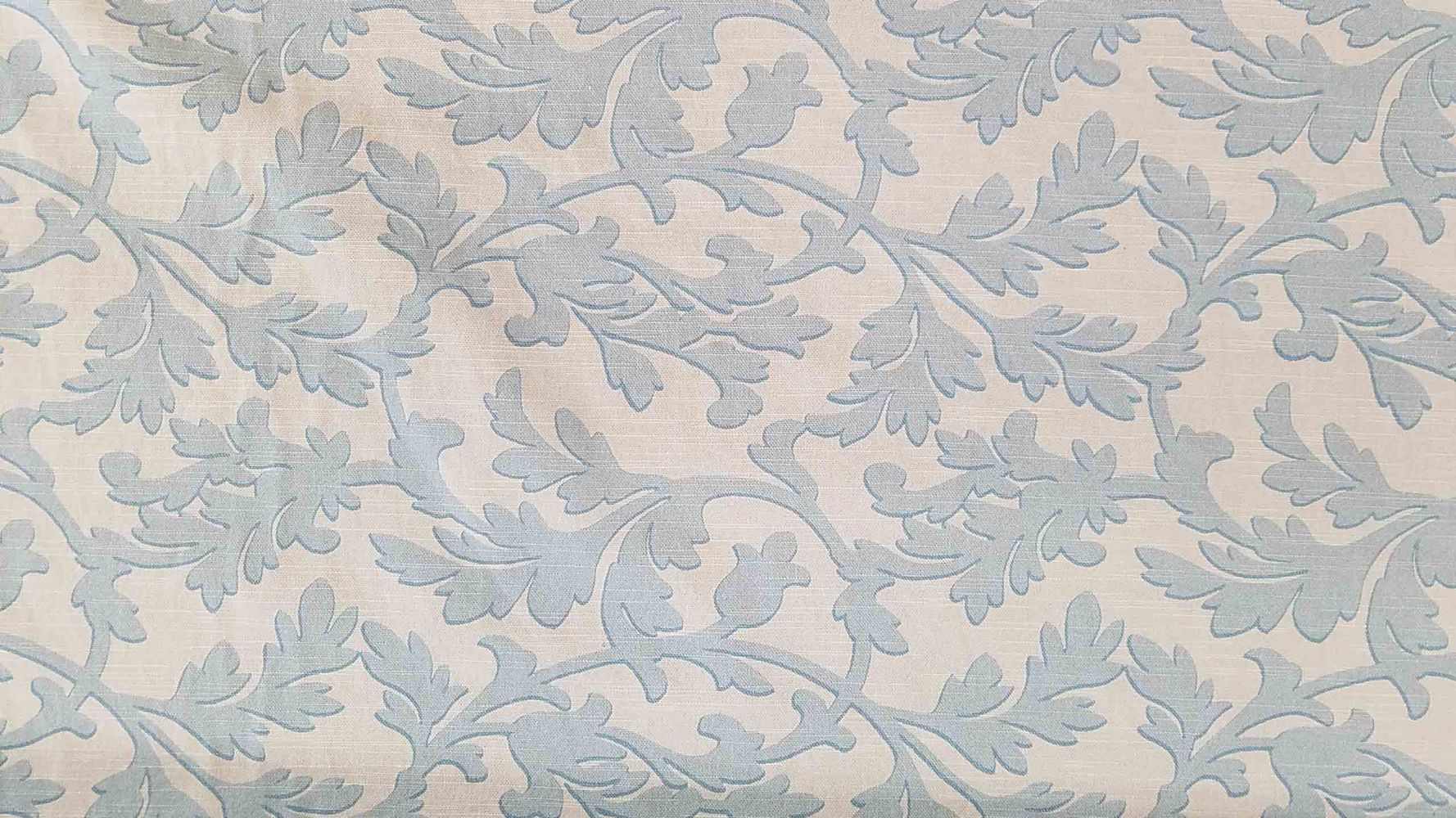 Arborle Mist Blue Floral Scroll Linen Drapery Fabric by Kravet ...