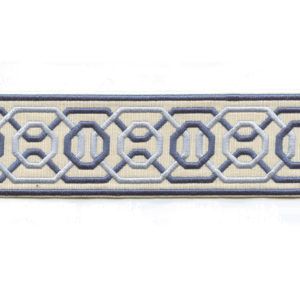 Woven Embroidered 2 1/4" French Blue & Light Blue H-1151A-1 Tape Trim