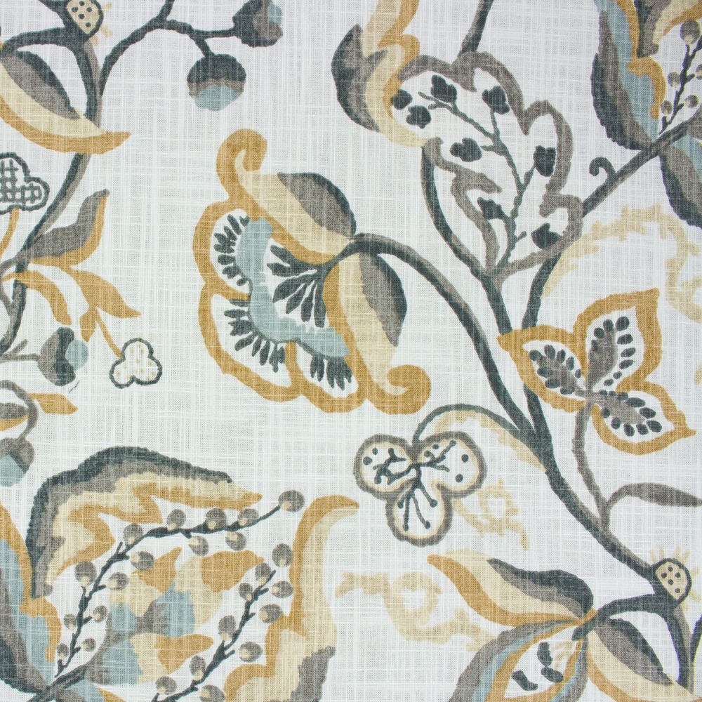Lawrence Sandstone Floral Drapery Fabric - Rich Tex