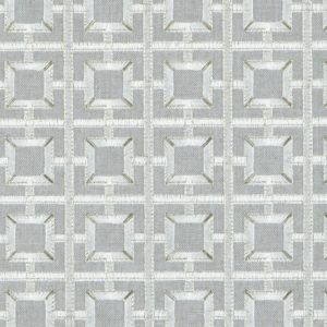 Sisu Urban 915 Gray Embroidered Geometric Home Decor Fabric