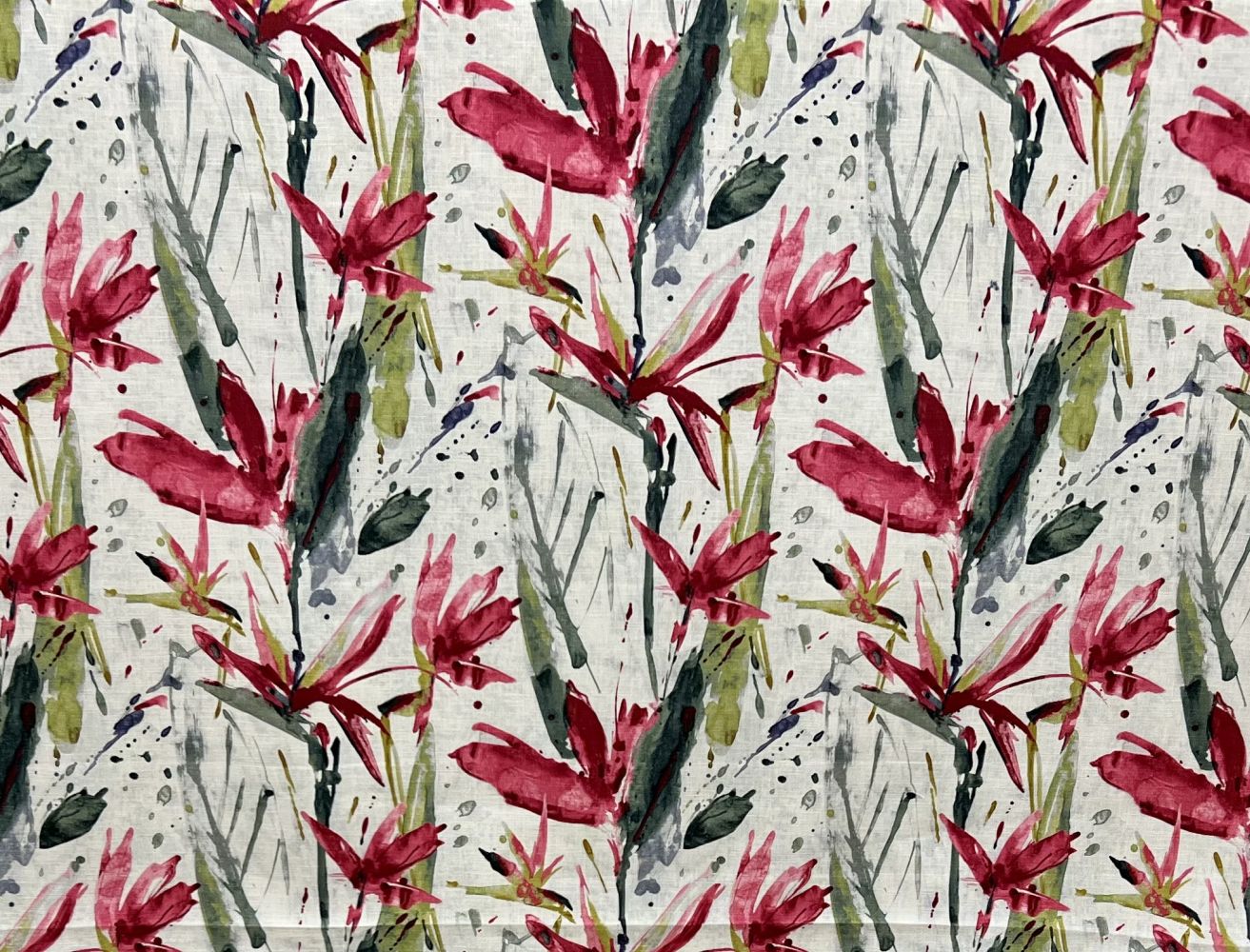 Cleadon Marlot Fuschia Pink Floral Home Decor Fabric- Rich Tex
