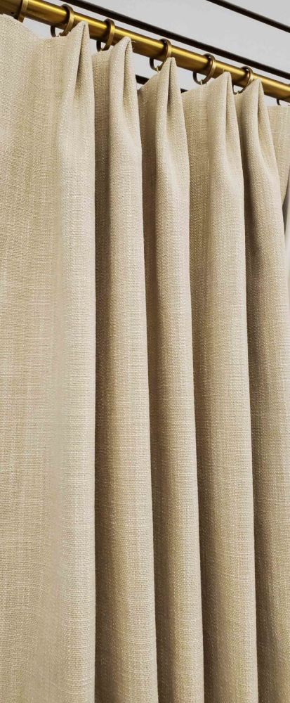 Premium Custom Drapes in Beachfront Sand - Rich Tex