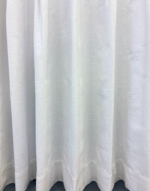 Pretty-Darn-Quick Custom Drapes: Slub Duck White, Lined, and Pinch-Pleated (2 x 25" Wide Panels) (84", 96", or 108" Lengths) - Image 2
