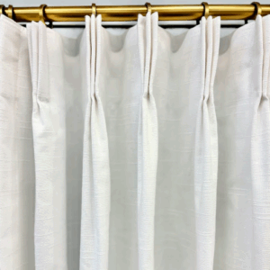Pretty-Darn-Quick Custom Drapes: Slub Duck White, Lined, and Pinch-Pleated (2 x 50" Wide Panels) (84", 96", or 108" Lengths)