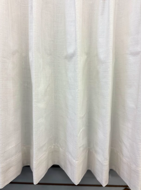 Pretty-Darn-Quick Custom Drapes: Slub Canvas White, Lined, and Pinch-Pleated (2 x 50" Wide Panels) (84", 96", or 108" Lengths) - Image 2