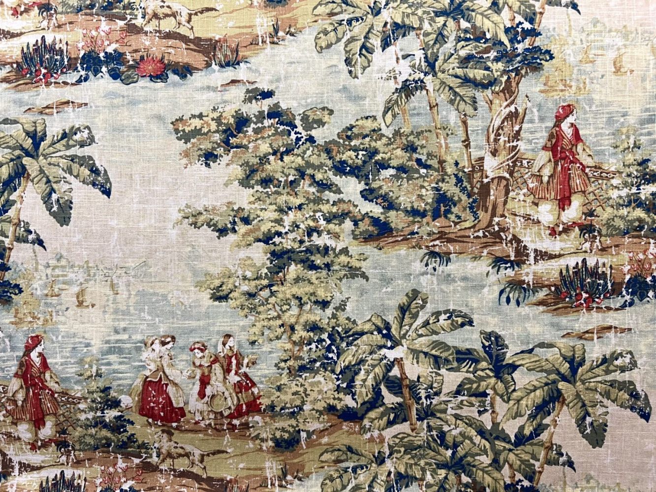 Bosporus Antique Toile Home Decor Fabric Rich Tex