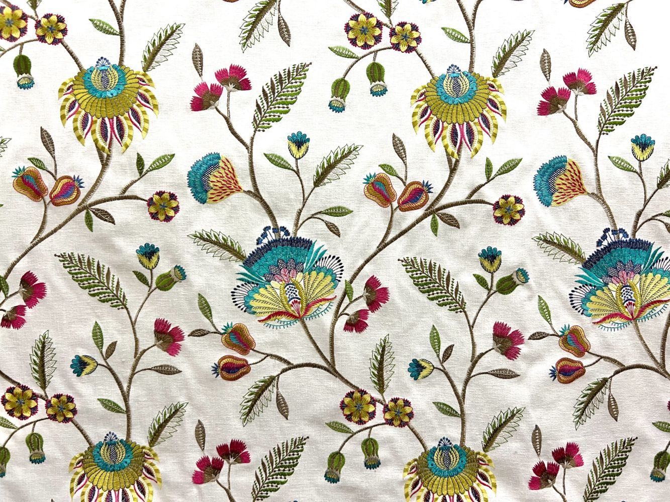 Amberley Gemstone Embroidered Home Decor Fabric- Rich Tex