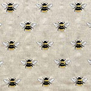 Busy Bee Linen Grey-Yellow Home Decor Fabric