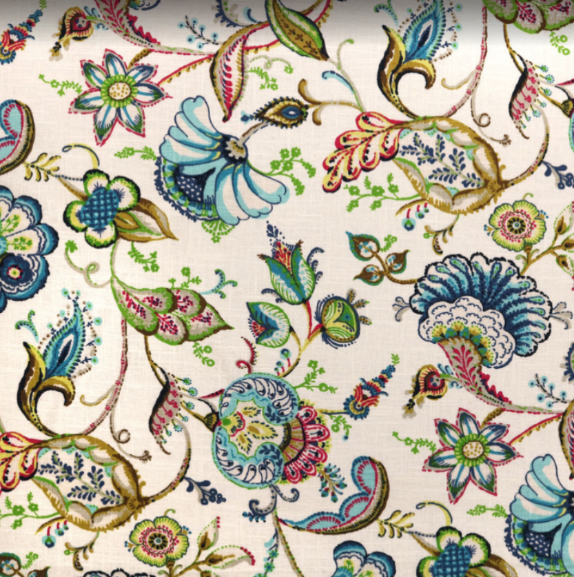 Wedgewood Gemstone Floral Red-Blue Home Decor Fabric