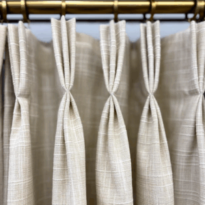 Quick-Ship Drapes in Tingly Parchment, Beige Textured Fabric (1 Pair / 2 Panels)