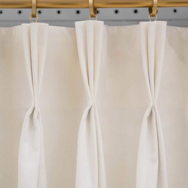 On-the-Move Drapes in Ava Oyster, Slubby Textured Fabric in Off-White