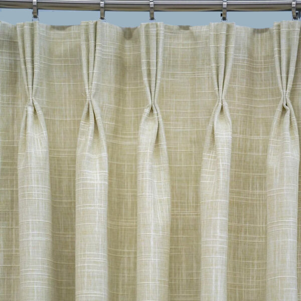 On-the-Move Drapes in Tingly Pear, Slubby Textured Fabric Beige