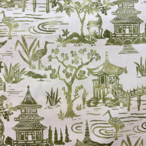Zen Garden Jade Green Color Cotton Home Decor Fabric