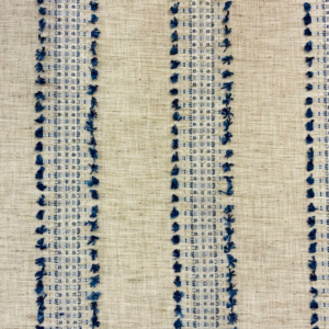 Sugar and Spice Indigo Blue Striped Polyester Home Decor Fabric