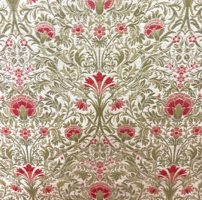 Barlou Garnet Green And Pink Floral Patterned Home Decor Fabric