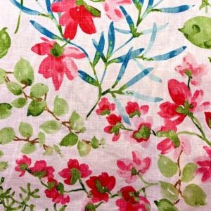 Gazebo Coral Pink Floral Pattern Home Decor Fabric