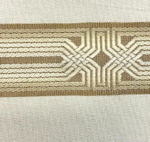 Geo Trellis Taupe Ivory Home Decor Tape Trim PLN 206/24