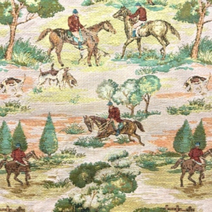 Hunting Meadow Horse Equestrian Patterned Upholstery Fabric