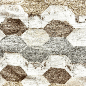 13SEARP Dune Brown Hexagon Patterned Upholstery Fabric