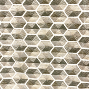 Artic Sterling Grey Hexagon Patterned Upholstery Fabric