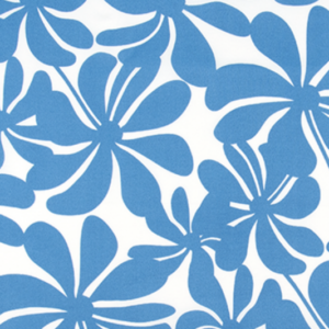 Twirly Courtyard Blue Tropic Flower Outdoor Fabric