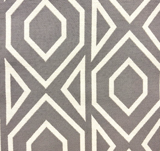Roca Metal Grey Geometric Patterned Upholstery Fabric