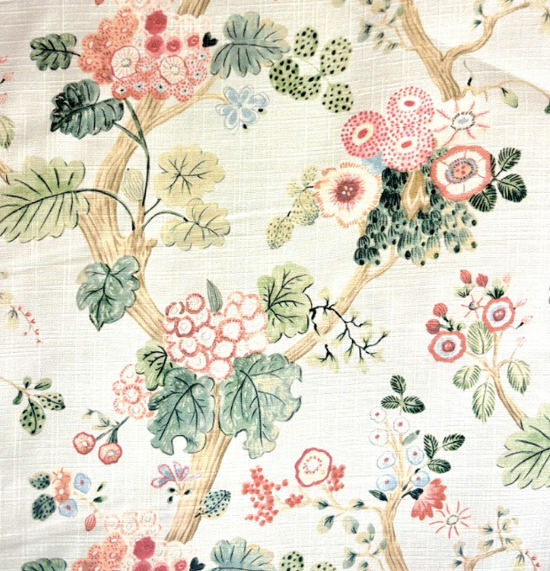 Alice Mist Pink Floral Patterned Home Decor Fabric