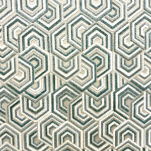 Hex Ice Blue Hexagon Patterned Upholstery Fabric