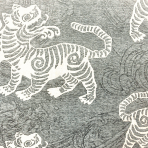 Surfing Waves Pacific Blue Tiger Patterned Upholstery Fabric