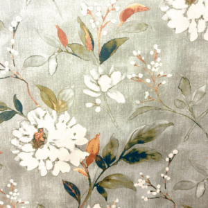 Rosella Petro Floral Fog Mist Grey Patterned Home Decor Fabric