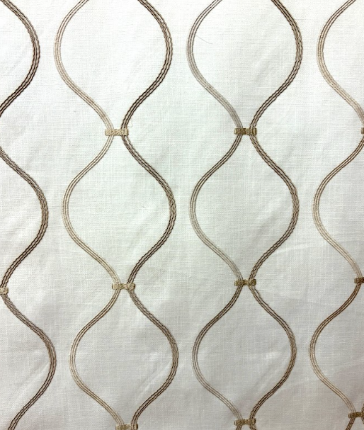 Galore Light Gold Embroidery Patterned Home Decor Fabric