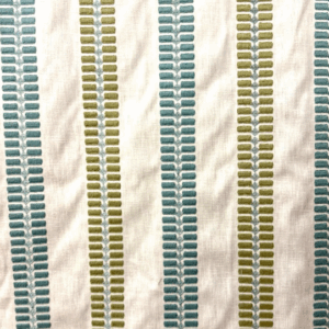 Loted Up Aquamarine Blue Green Embroidery Patterned Home Decor Fabric