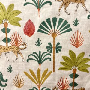 Cats Meow Safari Embroidery Patterned Home Decor Fabric