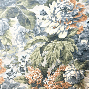 Josephine Vintage Slate Velvet Floral Patterned Home Decor Fabric