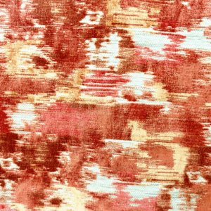 Midnight Hour Peach Red Abstract Patterned Upholstery Fabric